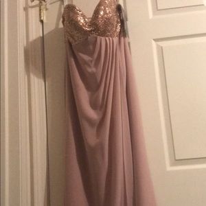 Blush/gold sequin Bridesmaid dress